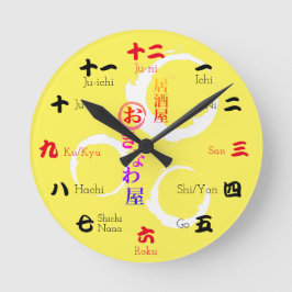 Reloj Redondo Mediano Números japoneses
