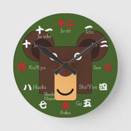 Reloj Redondo Mediano Números japoneses en kanji