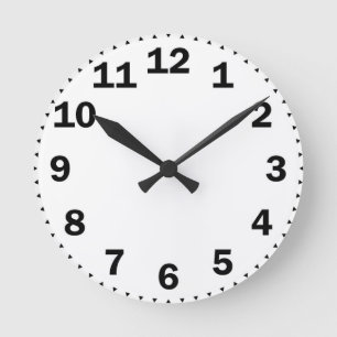 Reloj Redondo Mediano números negros grandes