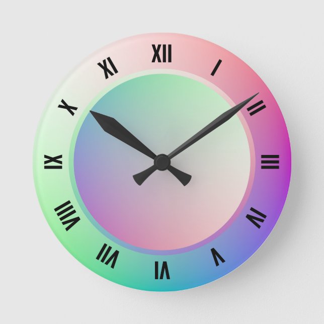 Reloj Redondo Mediano Numerosos romanos modernos sobre la divertida rued (Anverso)