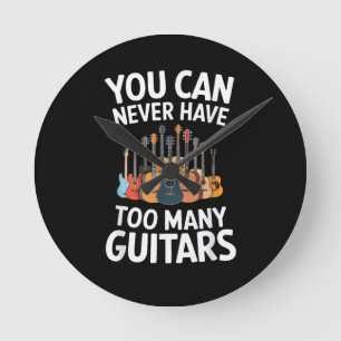 Reloj Redondo Mediano Nunca Puedes Tener Demasiadas Guitarras Músico Div