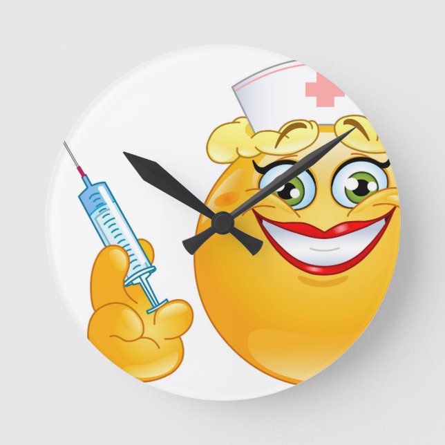 Reloj Redondo Mediano nurse emoji (Anverso)