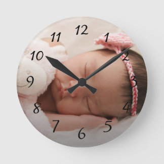 Reloj Redondo Mediano Nursera de foto para bebés