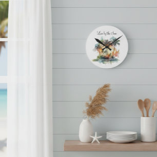 Reloj Redondo Mediano Oasis Atardecer, personalizado