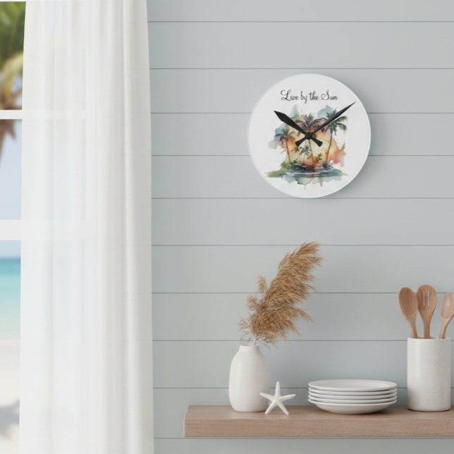Reloj Redondo Mediano Oasis Atardecer, personalizado (Subido por el creador)
