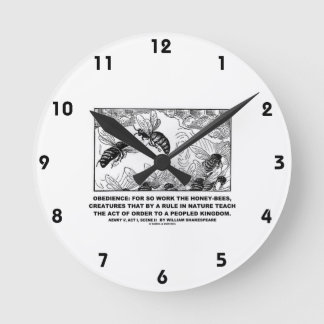 Reloj Redondo Mediano Obedience Work Honey-Bees Henry V Shakespeare