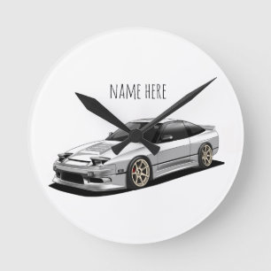 Reloj Redondo Mediano obra de arte dibujada a mano de nissan 240sx