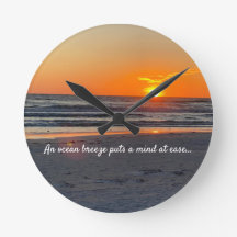 Ocean Breeze Quote With Beautiful Sunset