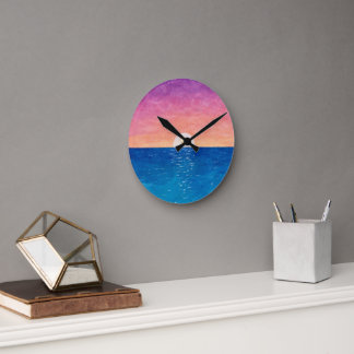 Reloj Redondo Mediano Ocean Sunset Design Wall Clock