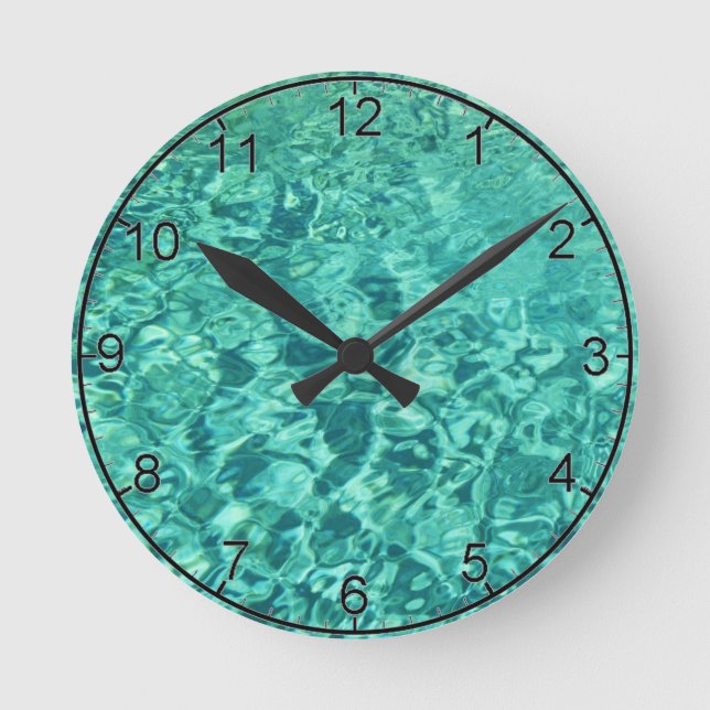 Reloj Redondo Mediano Ocean Water Wall Clock (Anverso)