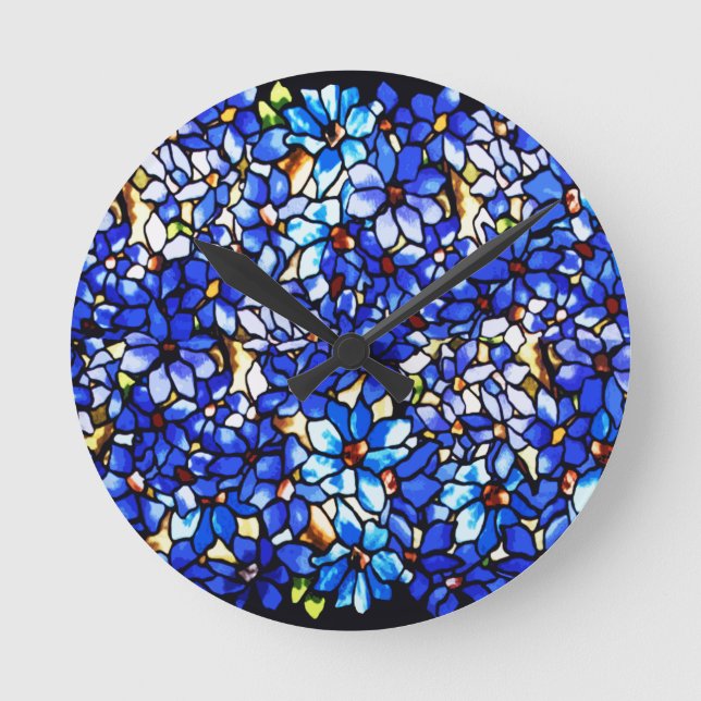 Reloj Redondo Mediano Ode a Tiffany Clematis (Anverso)