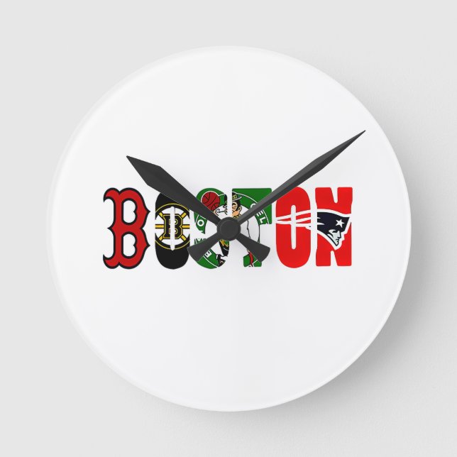 Reloj Redondo Mediano Official Boston Sport Teams T-Shirt (Anverso)