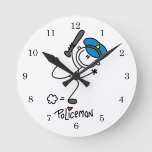 Reloj Redondo Mediano Oficial de policía básico de palitos