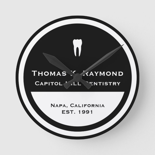 Reloj Redondo Mediano Oficina dental (Anverso)