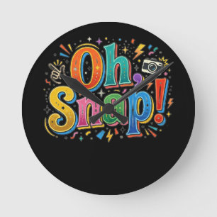Reloj Redondo Mediano ¡Oh, Snap! Camiseta divertida de jengibre para las