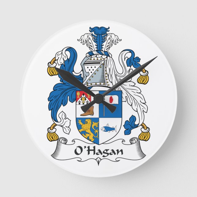 Reloj Redondo Mediano O'Hagan Family Crest (Anverso)