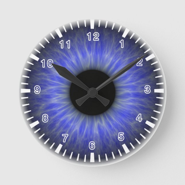 Reloj Redondo Mediano ojo azul abstracto (Anverso)