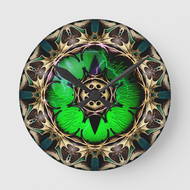 Reloj Redondo Mediano Ojo de Dragón (Anverso)