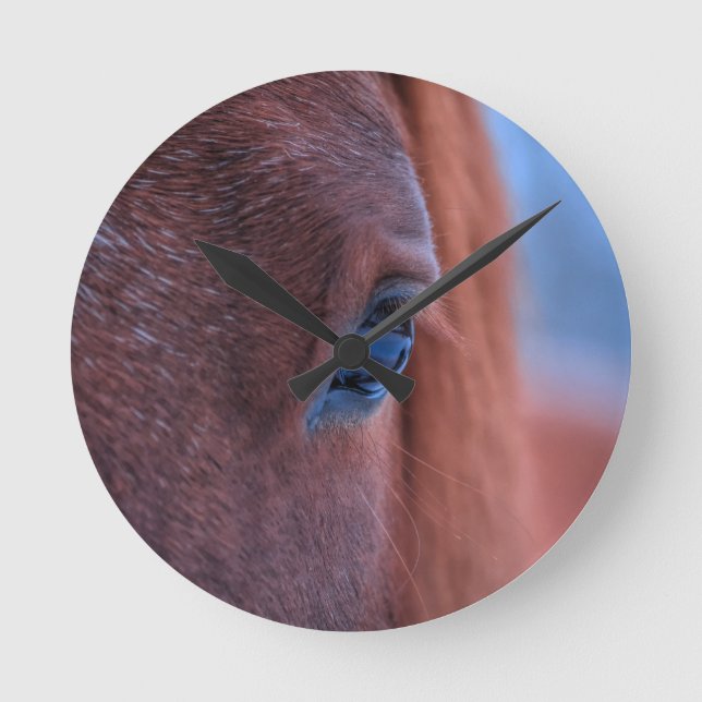 Reloj Redondo Mediano Ojo de equino de castaño foto 2 (Anverso)