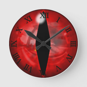 Reloj Redondo Mediano Ojo rojo del dragón