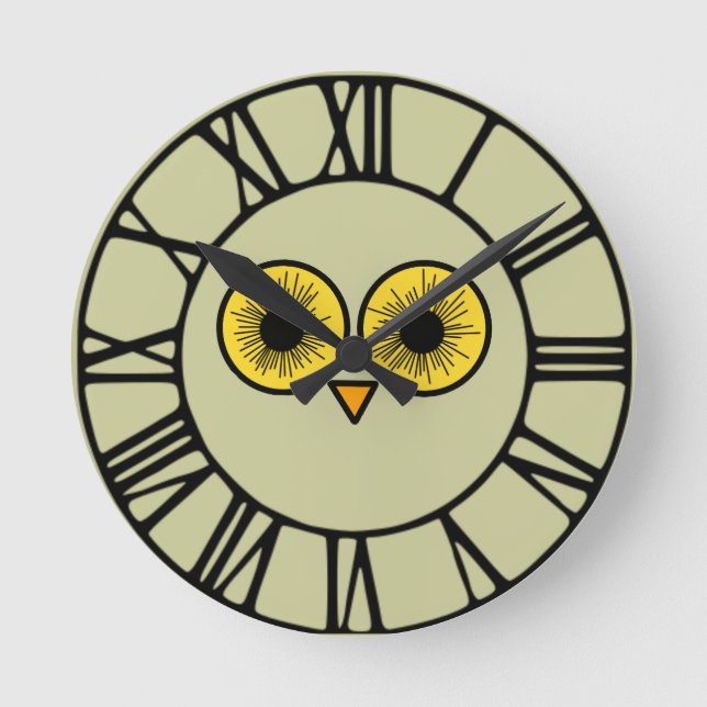 Reloj Redondo Mediano Ojos de búho (Anverso)