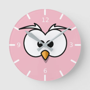 Reloj Redondo Mediano Ojos de búho lindo - Personaliza los tuyos