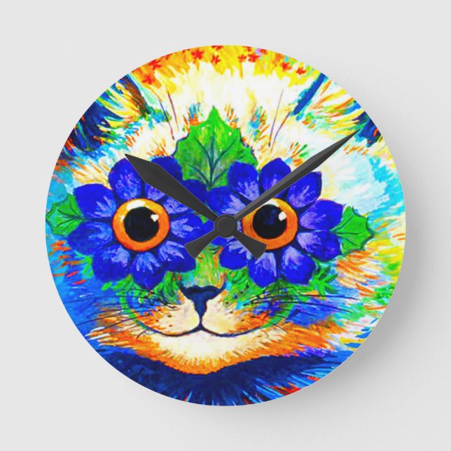 Reloj Redondo Mediano Ojos de flor de gato (Anverso)
