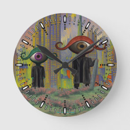 Reloj Redondo Mediano Ojos saliendo de la ciudad a pie