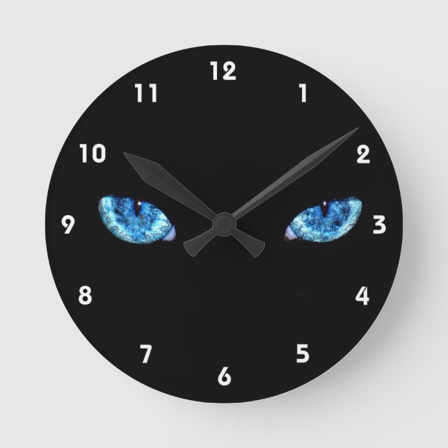 Reloj Redondo Mediano Ojos sobre fondo negro (Anverso)