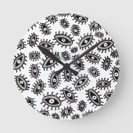 Reloj Redondo Mediano Ojos torrenciales blancos