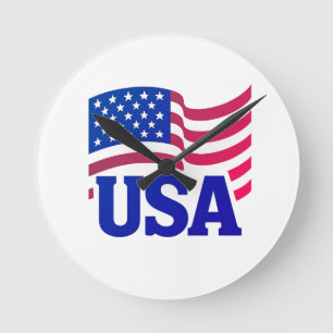 Reloj Redondo Mediano Ola de Unidad de Estados Unidos