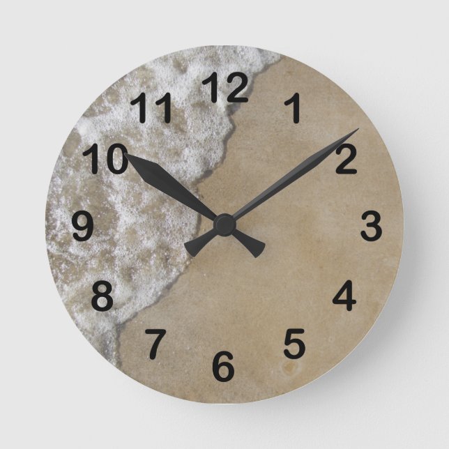 Reloj Redondo Mediano Ola del lago Michigan en la playa (Anverso)