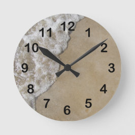 Reloj Redondo Mediano Ola del lago Michigan en la playa