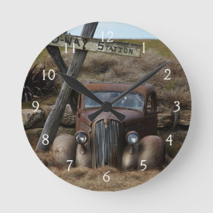 Reloj Redondo Mediano Old car