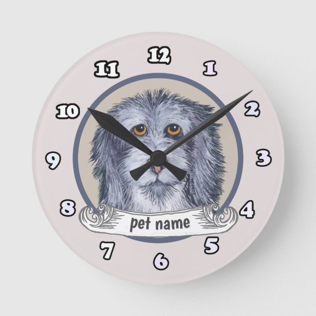 Reloj Redondo Mediano Old English Sheepdog  (Anverso)