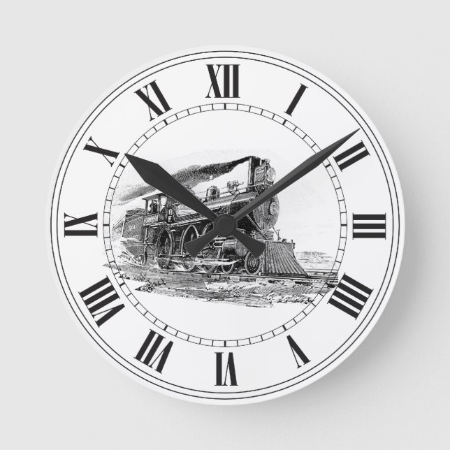 Reloj Redondo Mediano Old Steam Locomotive (Anverso)