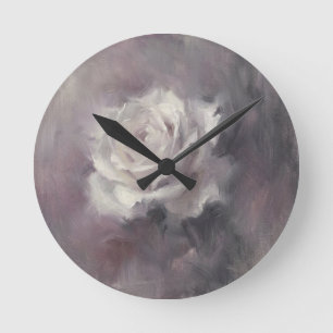 Reloj Redondo Mediano "Óleo de rosa única"