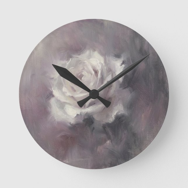 Reloj Redondo Mediano "Óleo de rosa única" (Anverso)