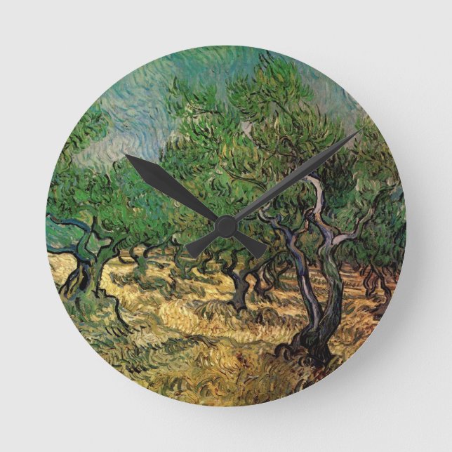 Reloj Redondo Mediano Olivar por Vincent van Gogh (Anverso)