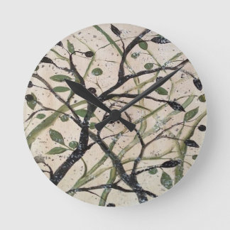 Reloj Redondo Mediano Olive Branch Resumen de arte