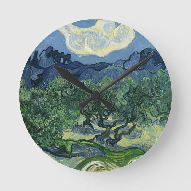 Reloj Redondo Mediano Olivos de Van Gogh (Anverso)