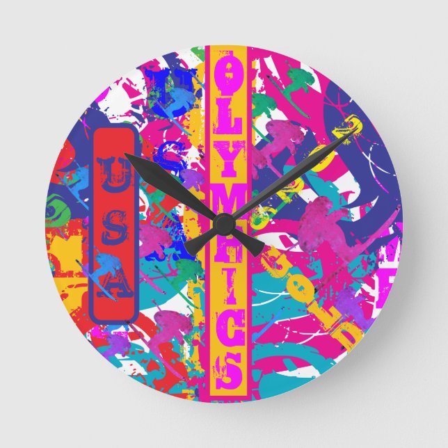 RELOJ REDONDO MEDIANO OLYMPIC SKIING (Anverso)