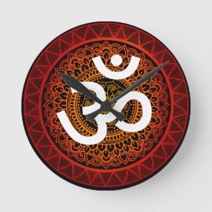 Reloj Redondo Mediano Om chakra mandala