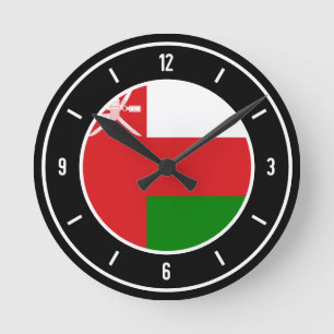 Reloj Redondo Mediano Oman Flag Elegant
