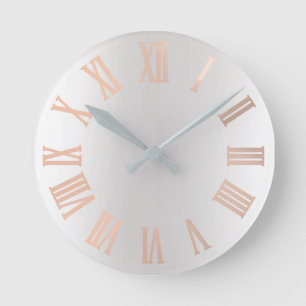 Reloj Redondo Mediano Ombre color gris plateado de oro Rosa Rubor metáli