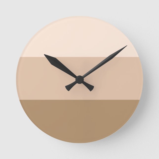 Reloj Redondo Mediano Ombre marrón a rayas (Anverso)
