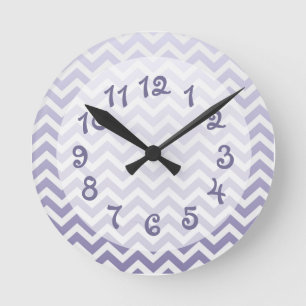 Reloj Redondo Mediano Ombre púrpura Chevron