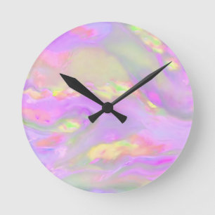 Reloj Redondo Mediano Ondas abstractas coloridas de moda