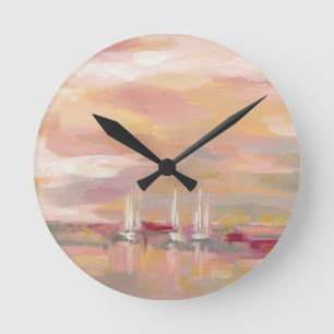 Reloj Redondo Mediano Ondas del carmesí