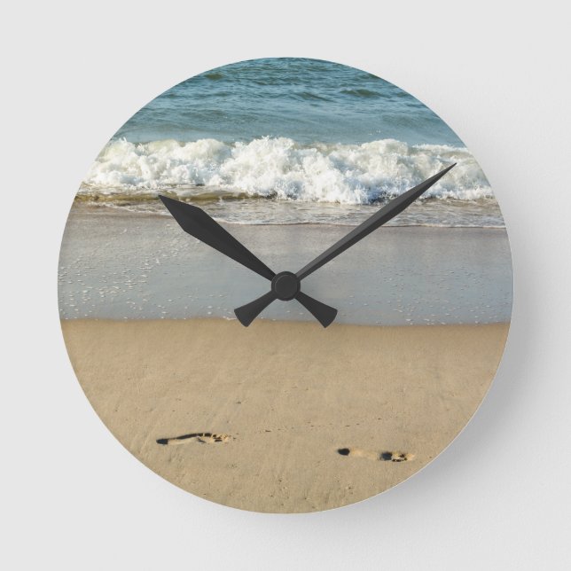 Reloj Redondo Mediano Ondas y huellas - (Anverso)